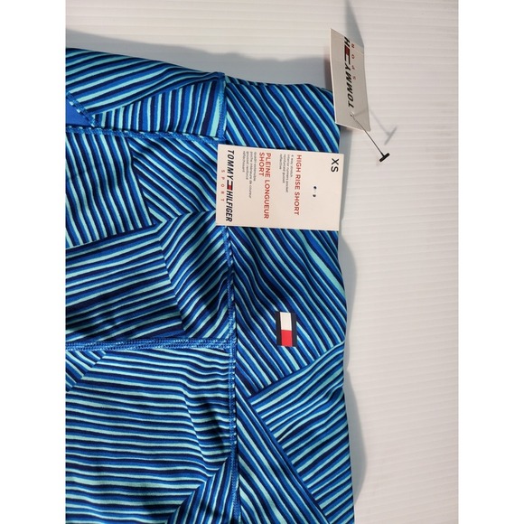 Tommy Hilfiger Sport High Rise Bike Shorts Athletic Blue XS - Picture 2 of 6